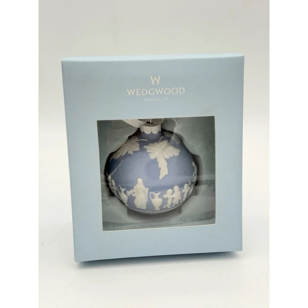 Wedgwood England Blue & White Jasperware Ornament Women &Children Cherubs